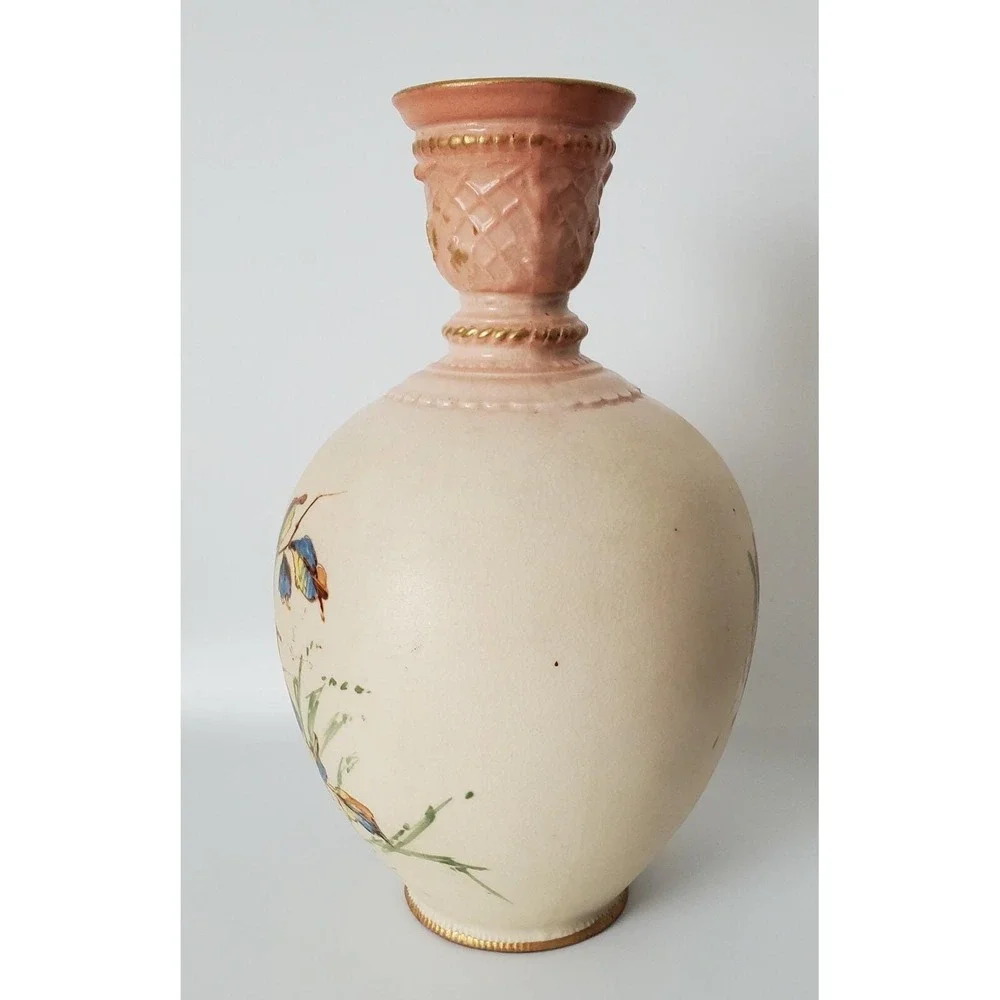 Antique Royal Bonn Floral Vase with Gilding Ceramic 9.5